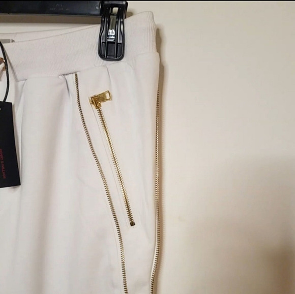 Men's Drawstring Elastic Waist Joggers with Sequin Skull Knee Patches - Picture 5 of 8